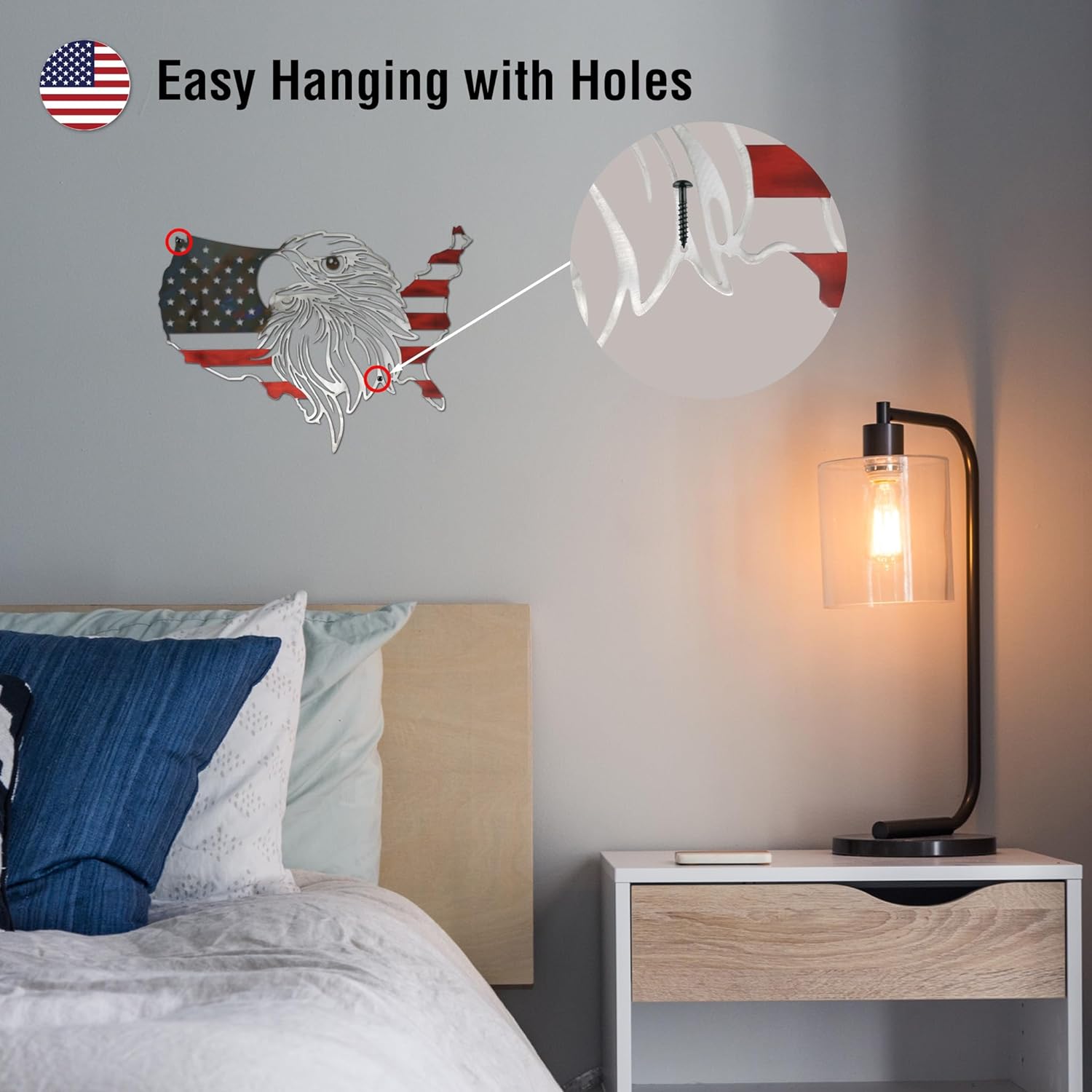 🔥2024 Hot Sale Gift🔥Military Eagle Flag Metal Wall Art Sign